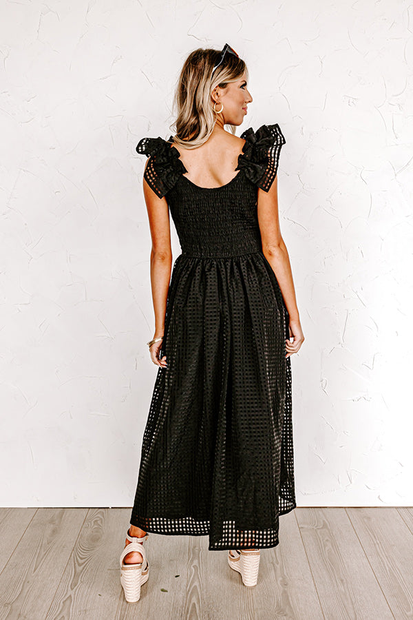 Divine Downtime Gingham Midi In Black Image - 5