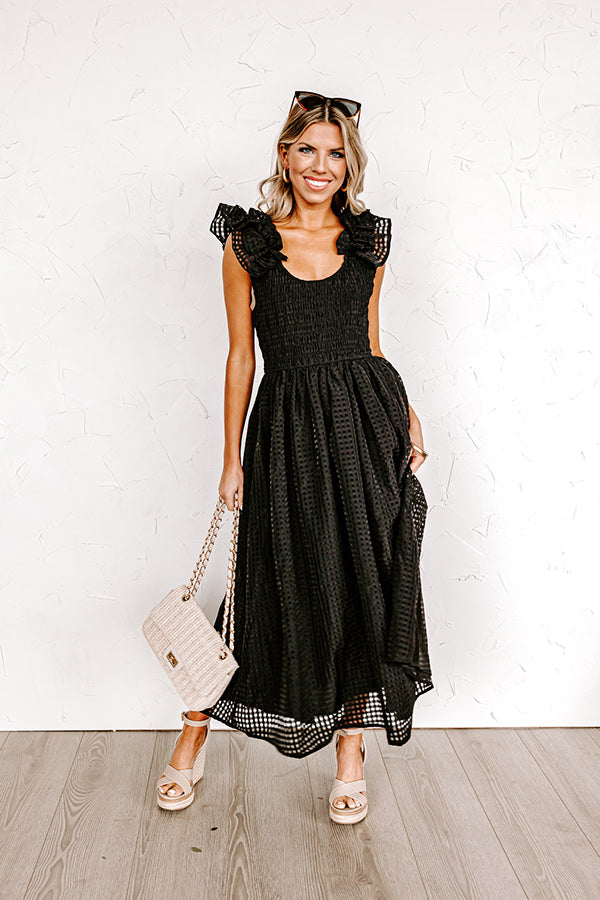 Divine Downtime Gingham Midi In Black Image - 3