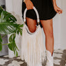 The Averie Faux Leather Fringe Tote In Ivory Image - 1