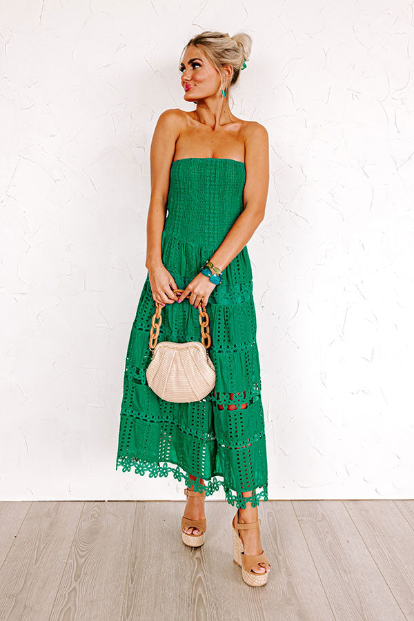 Every Hour Smocked Eyelet Midi