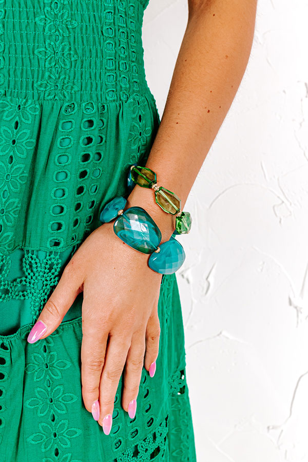 Take Me To Cabo Bracelet Set In Turquoise Image - 4