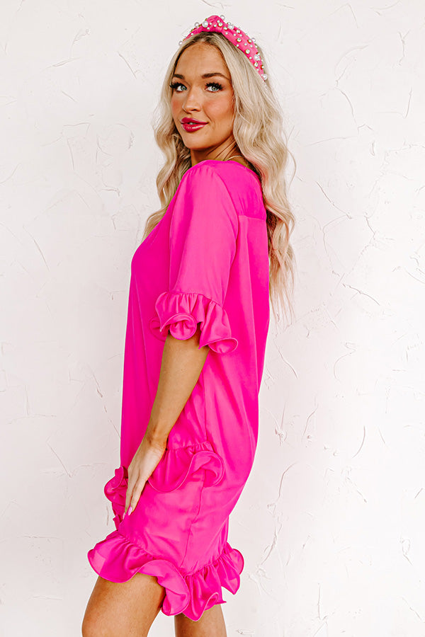 Ready To Dance Shift Dress In Hot Pink Image - 3