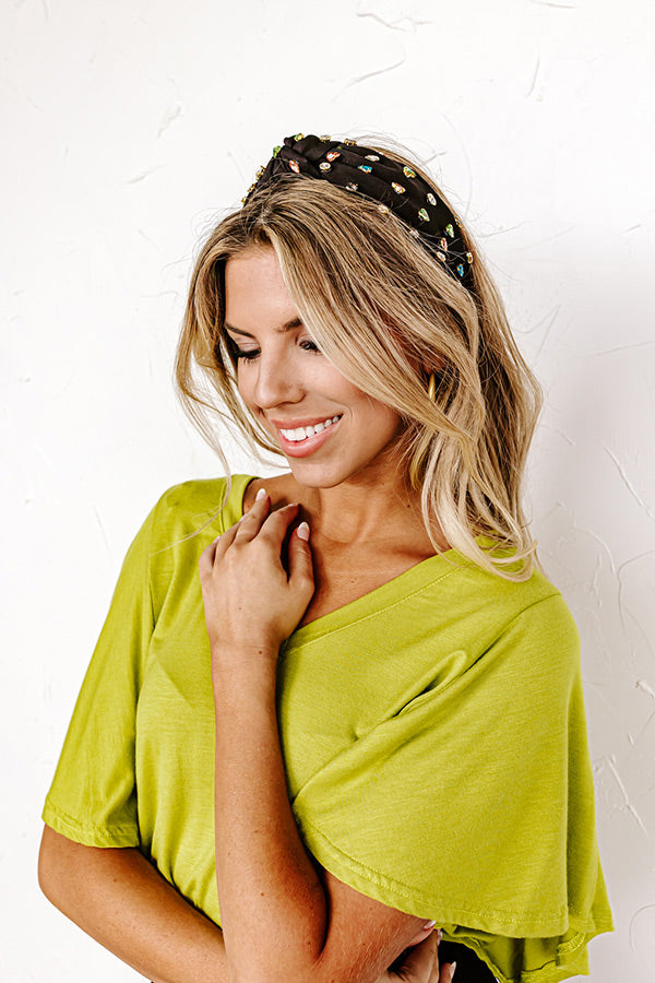 Seeking Sunshine Embellished Headband In Black Image - 1