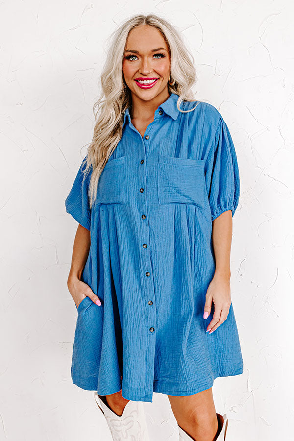 Plain As Day Mini Dress in Ocean Blue Image - 5
