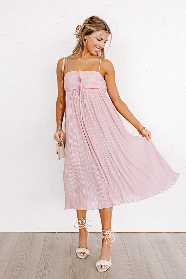 Powerful Love Pleated Midi In Blush Image - 1