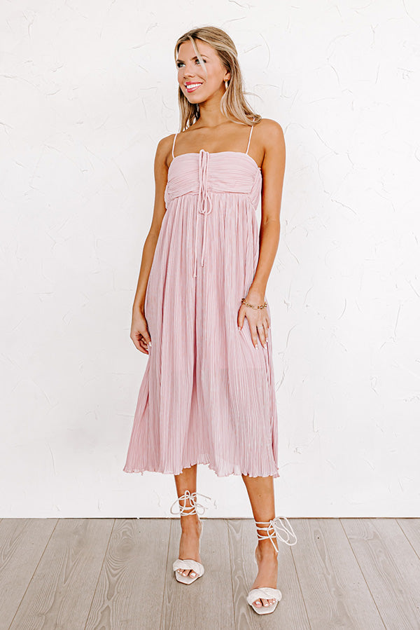 Powerful Love Pleated Midi In Blush Image - 2