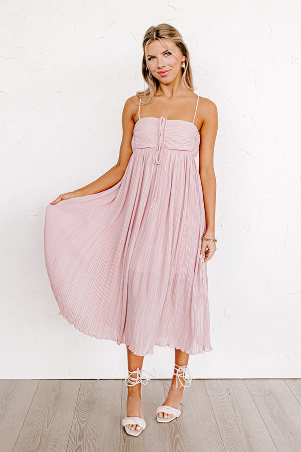 Powerful Love Pleated Midi In Blush Image - 4