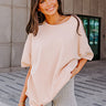 Learn As You Go Shift Tee in Light Peach Image - 1