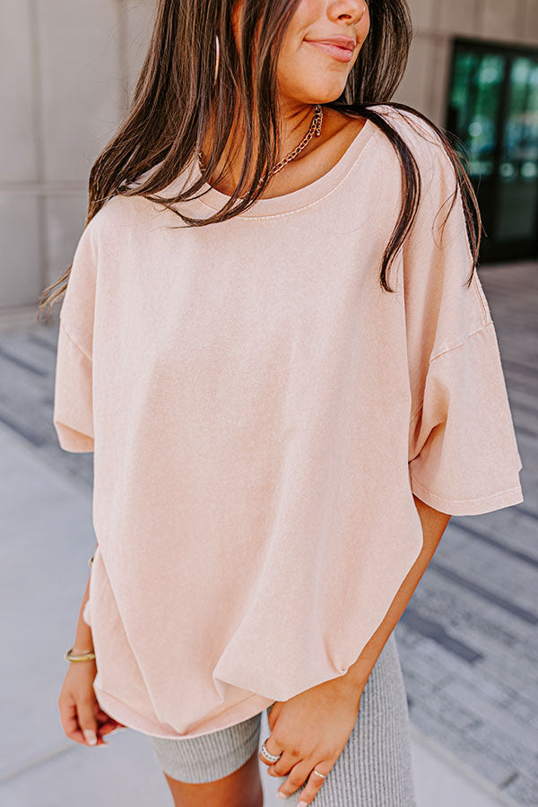 Learn As You Go Shift Tee in Light Peach Image - 3