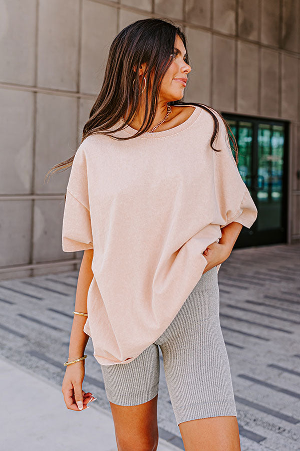 Learn As You Go Shift Tee in Light Peach Image - 5
