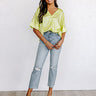 Best Weather Ever Satin Shift Top in Neon Yellow Image - 1