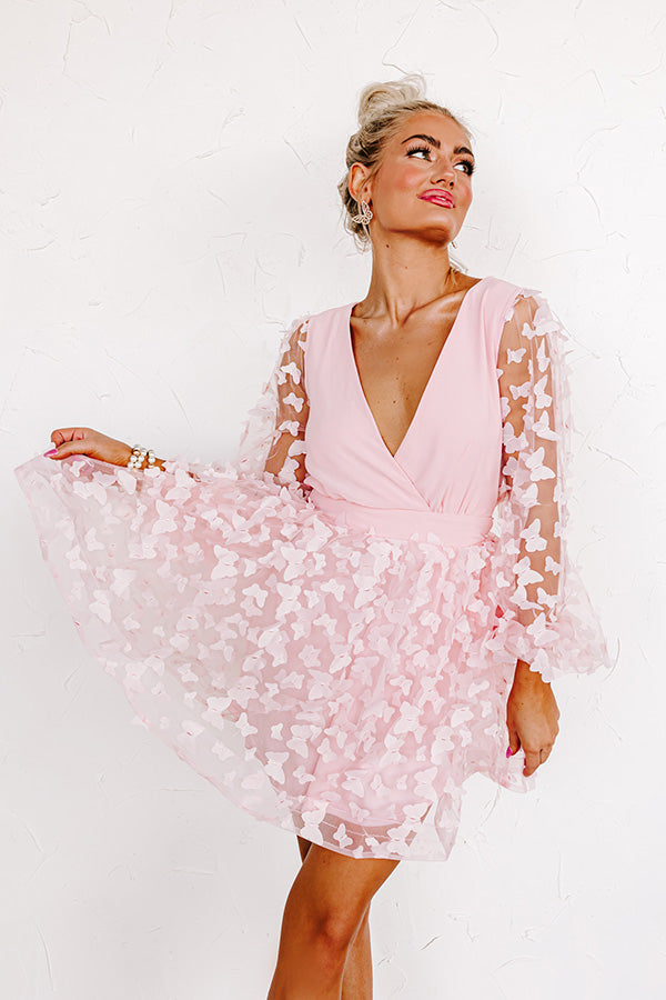 Butterfly Kisses Mini Dress in Pink Image - 2