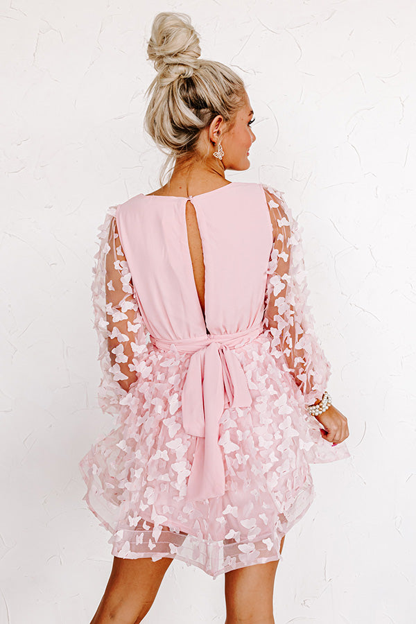 Butterfly Kisses Mini Dress in Pink Image - 5