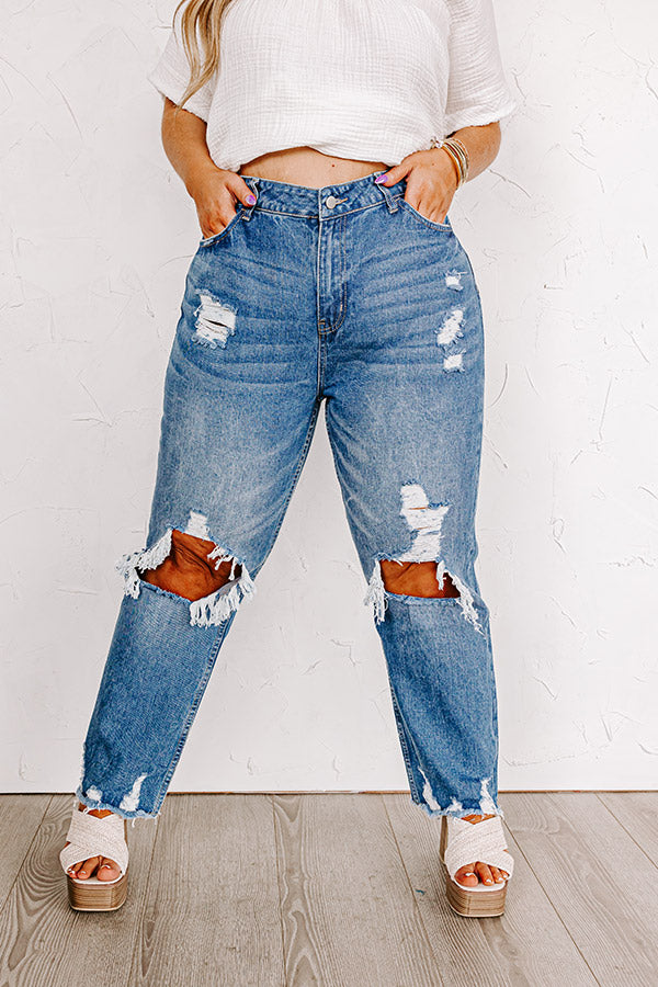 The Beatriz High Waist Distressed Straight Leg Jean Curves Image - 2