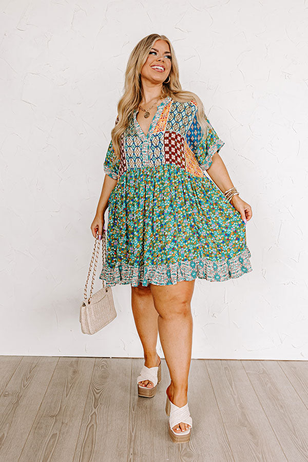 Botanical Bliss Babydoll Dress Curves Image - 1