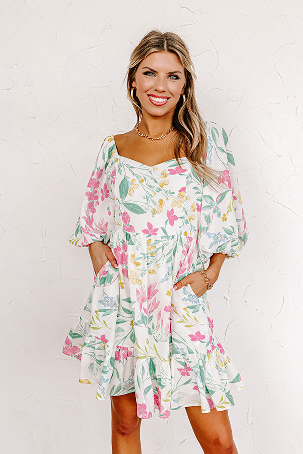 Door To Destiny Floral Dress in Ivory Image - 5