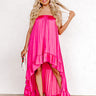 Milan Runway Satin Dress In Pink Image - 1
