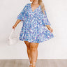 Love The Journey Floral Romper In Blue Curves Image - 1