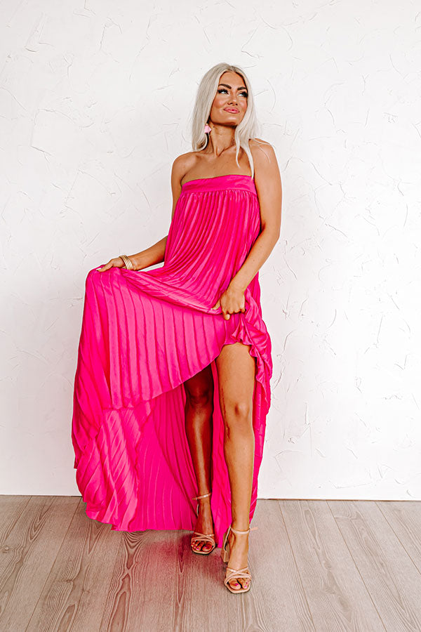 Charming Views Pleated Maxi In Hot Pink Image - 1