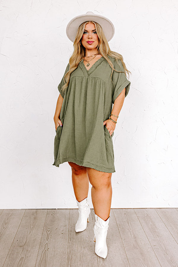 Good Days Gone By Shift Dress In Olive Curves Image - 2