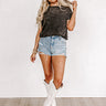 Cafe Afternoons Mineral Wash Crop Top in Vintage Black Image - 1