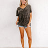 Smiling Ear To Ear Mineral Wash Tee in Vintage Black Image - 1