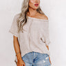 Along The Path Mineral Wash Knit Top In Birch Image - 1