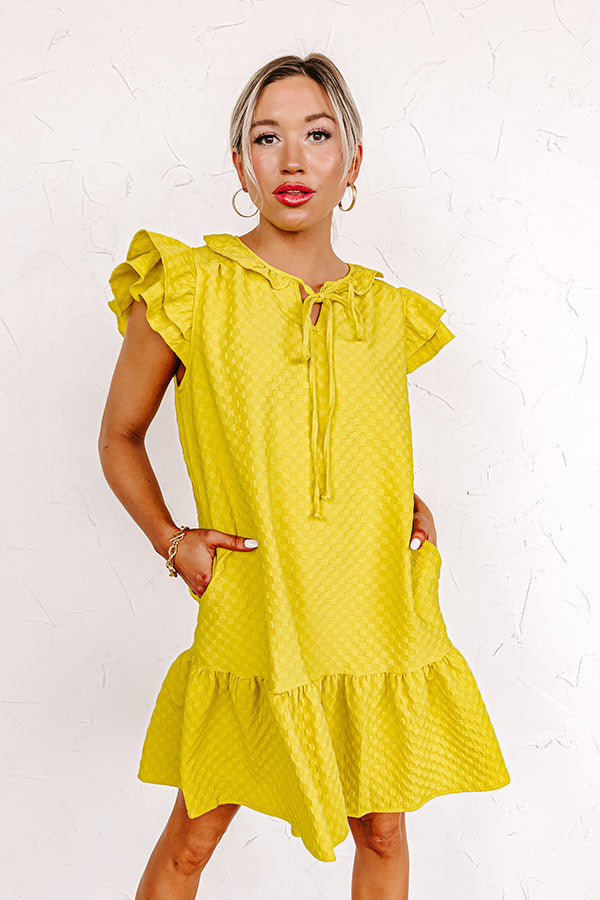 Cutest In The Room Shift Dress In Lime Punch Image - 1
