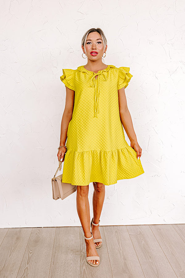 Cutest In The Room Shift Dress In Lime Punch Image - 2