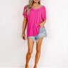 Friendly Smiles Shift Tee in Hot Pink Image - 1