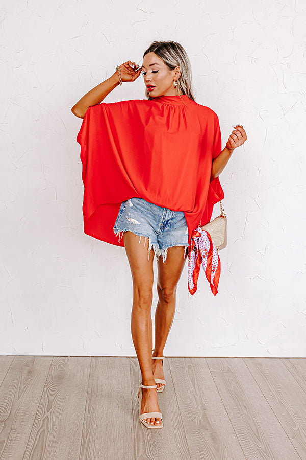 Local Flair Shift Top In Red Image - 1