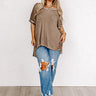 Friendly Smiles Shift Tee in Mocha Image - 1