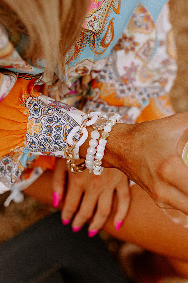 Showtime Style Bracelet Set In White