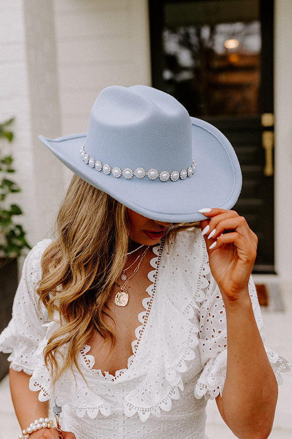 Visiting Town Felt Cowboy Hat in Sky Blue Image - 1
