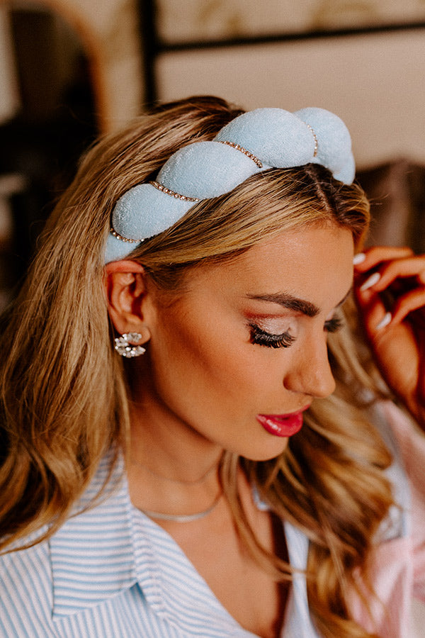 Effortless Moments Embellished Spa Headband In Sky Blue Image - 2