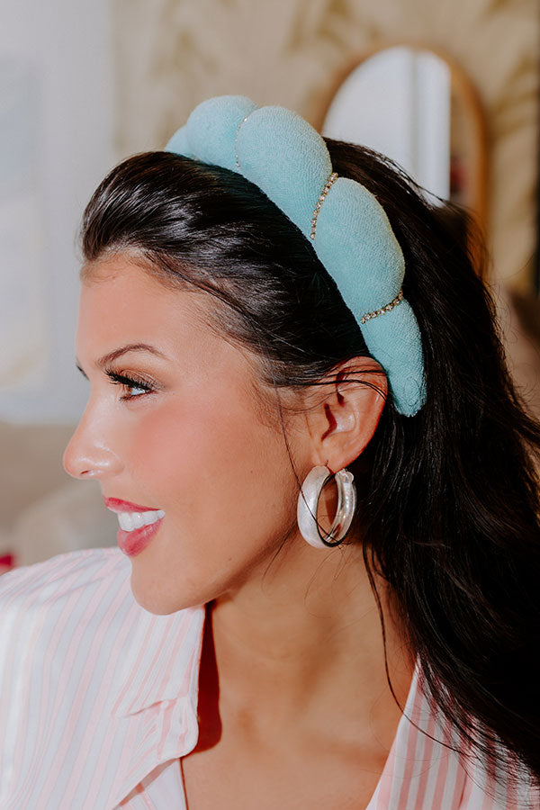 Effortless Moments Embellished Spa Headband In Aqua Image - 4