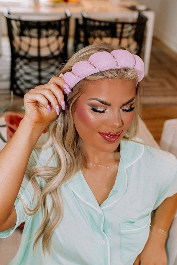Effortless Moments Embellished Spa Headband In Pink Image - 2