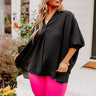 Purely Poetic Shift Top in Black Curves Image - 1