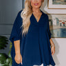 Purely Poetic Shift Top in Navy Curves Image - 1