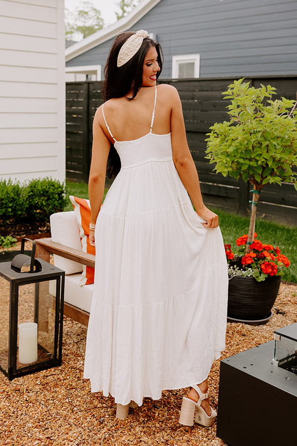 Coastal Calm Embroidered Maxi In Cream Image - 4