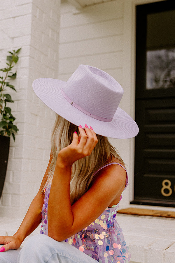 Stellar Style Straw Fedora in Lavender Image - 1