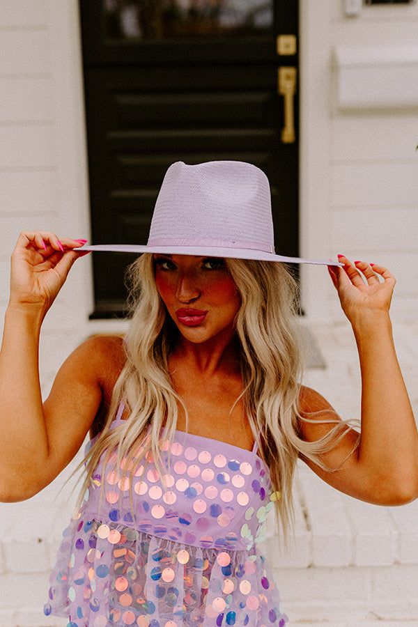 Stellar Style Straw Fedora in Lavender Image - 4