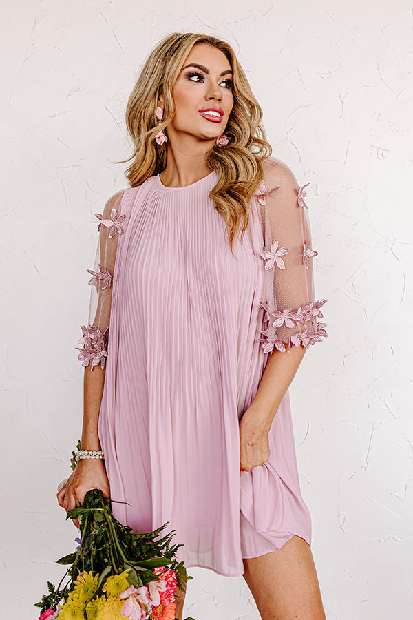 Magic Melody Pleated Dress in Blush Image - 5