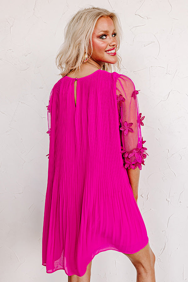 Magic Melody Pleated Dress in Fuchsia Image - 4