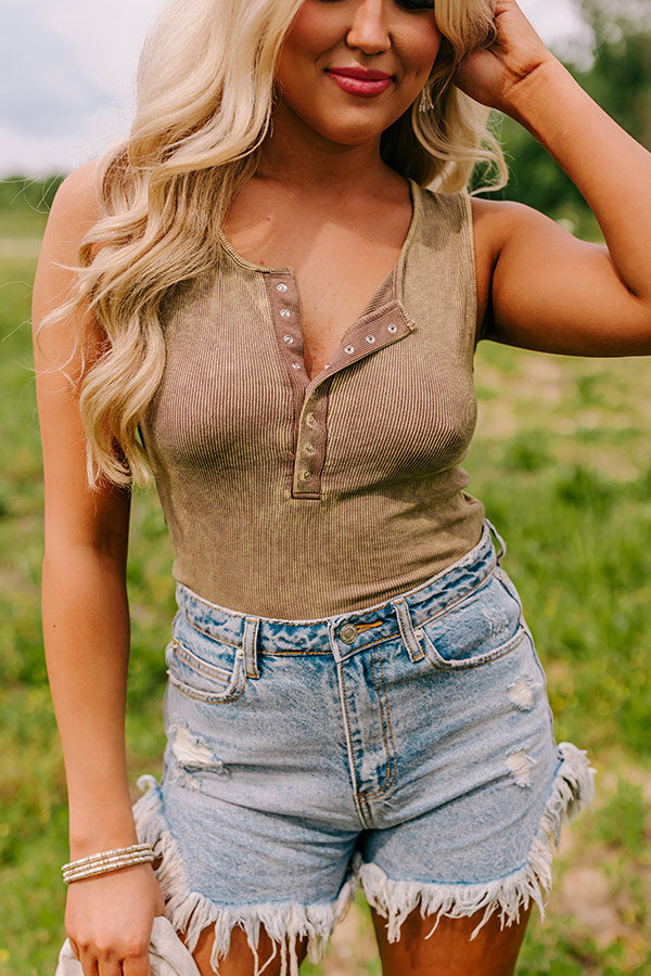 Summer Sweetness Ribbed Tank In Mustard Image - 4