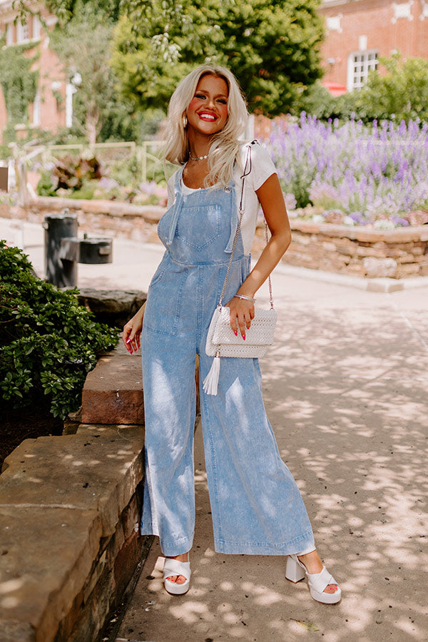 The Meena Denim Overalls In Light Wash Image - 2