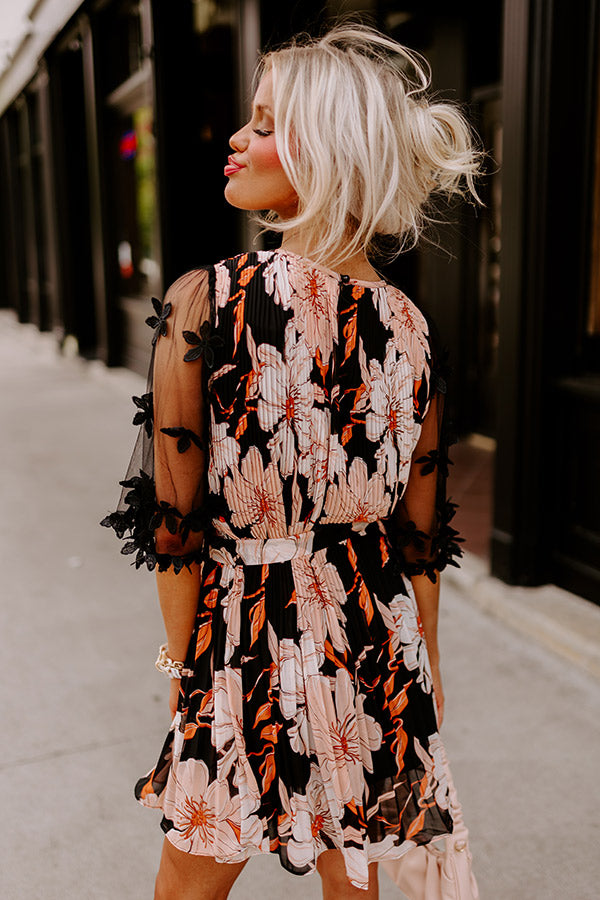 Easily Enchanted Pleated Dress In Black Image - 2