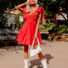 Cityscape Splendor Babydoll Dress in Red Image - 1
