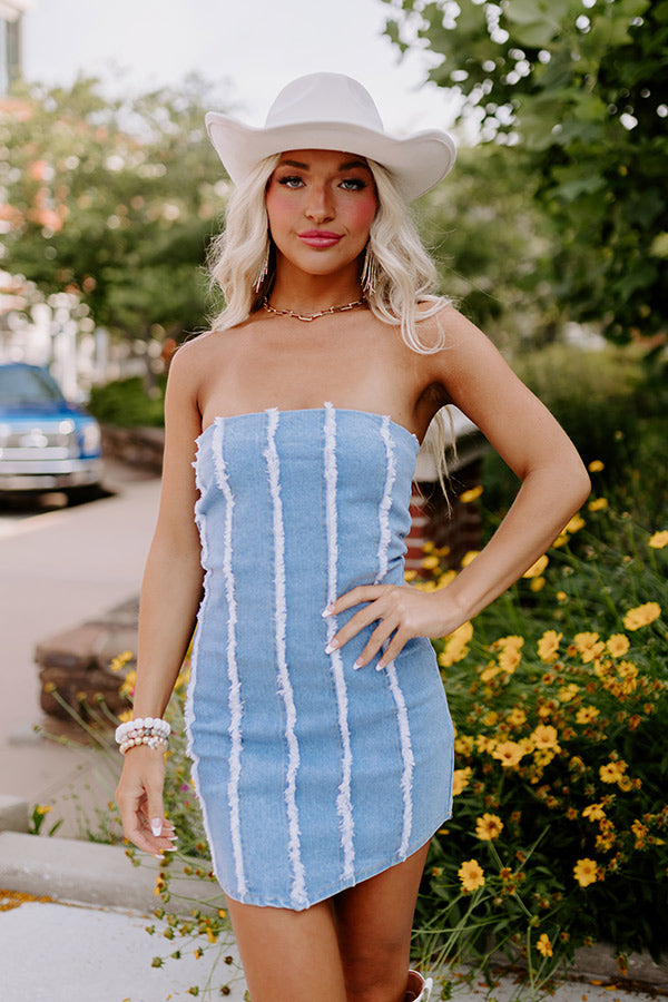 The Beatriz Denim Mini Dress Image - 5