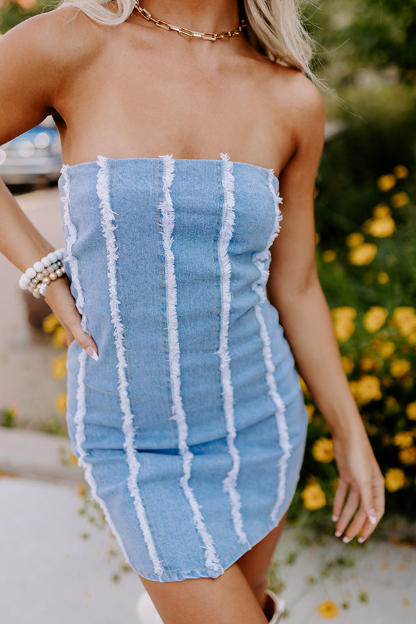 The Beatriz Denim Mini Dress Image - 4